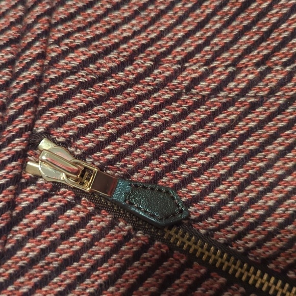 Ann Taylor Women's LOFT Wool Blend Brown Pencil Skirt Stripes Pattern Zip Size 2 - Picture 6 of 9